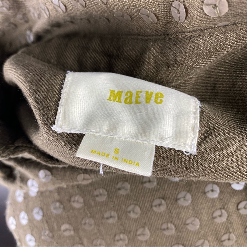 Anthropologie Maeve Green Sequin Button Up C1 - Picture 7 of 14